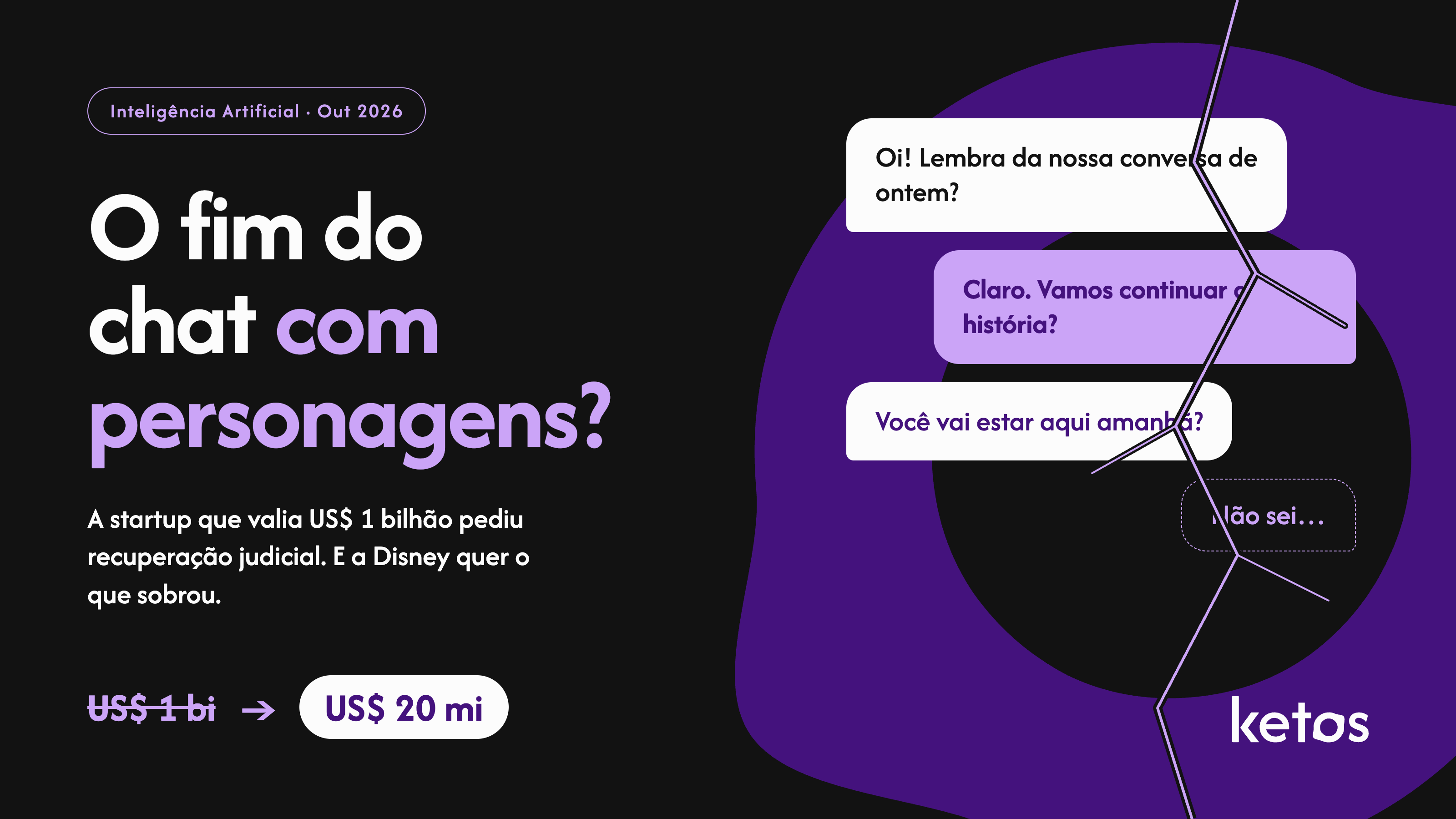 Character.AI pediu falência: o que aconteceu, o que muda para os usuários e por que a Disney quer comprar